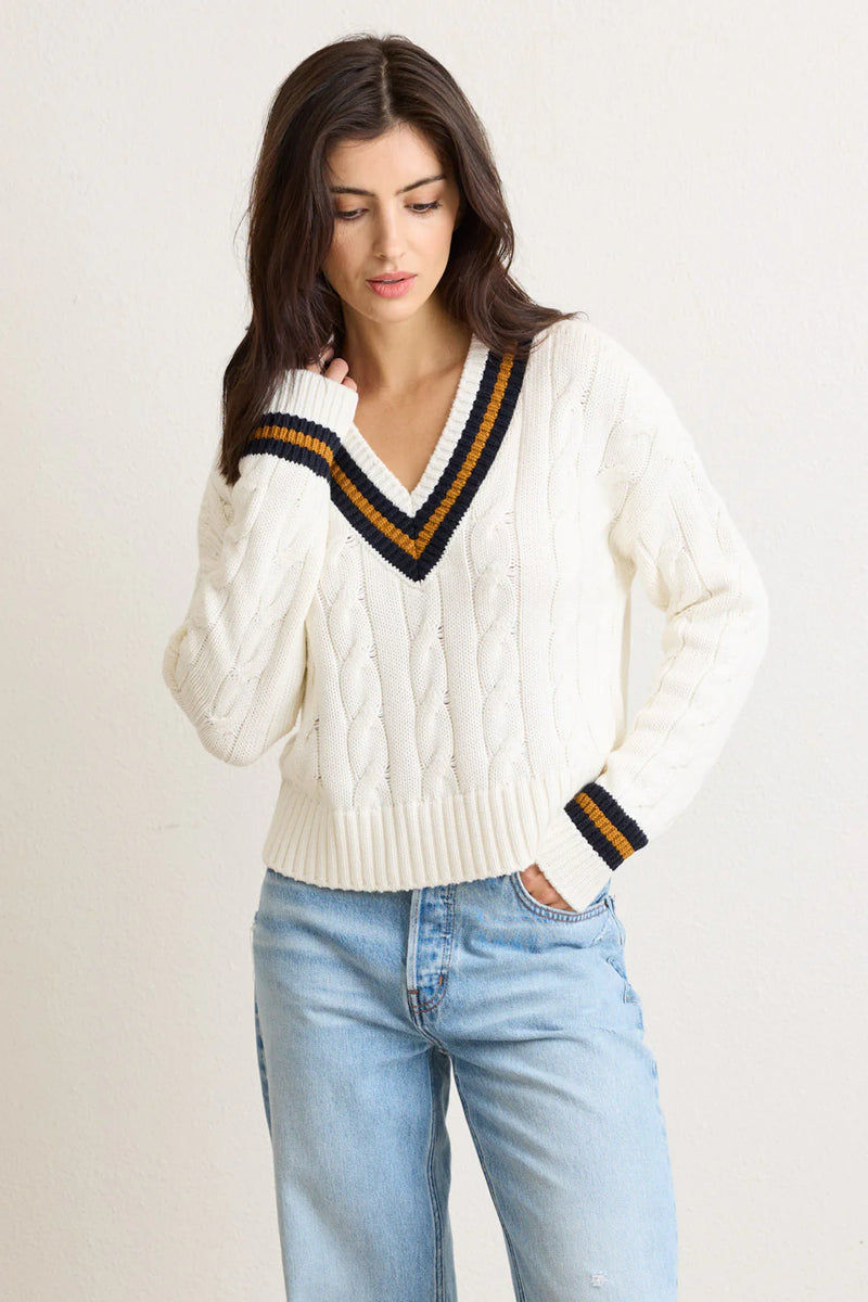 Blair Cable V Neck Sweater
