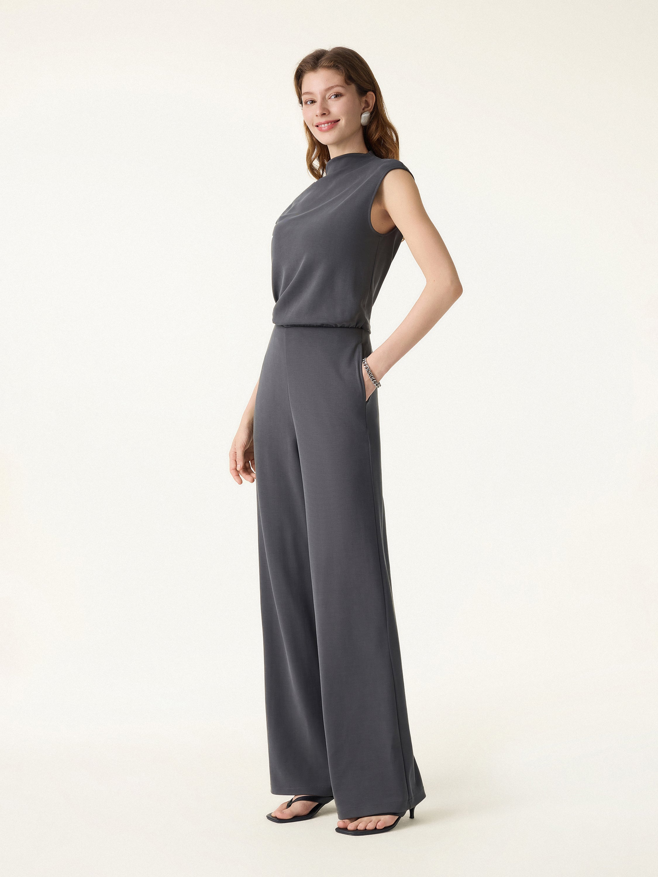 Lightweight Wrinkle Resistant Easy On Off Travel Friendly Jumpsuit