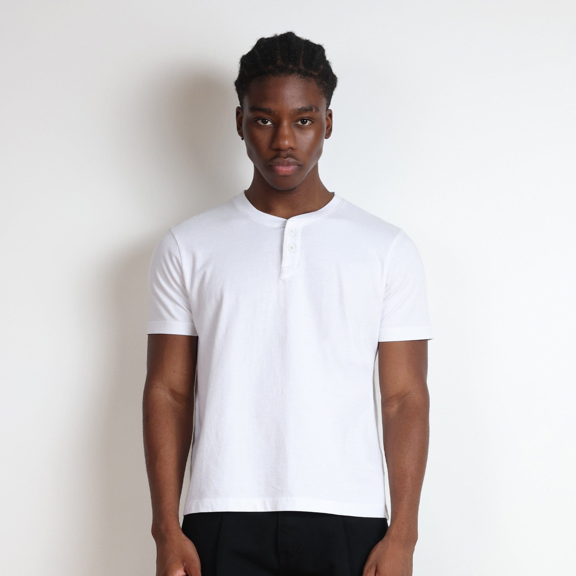Los Feliz Crop Muscle Tee Henley Short Sleeve