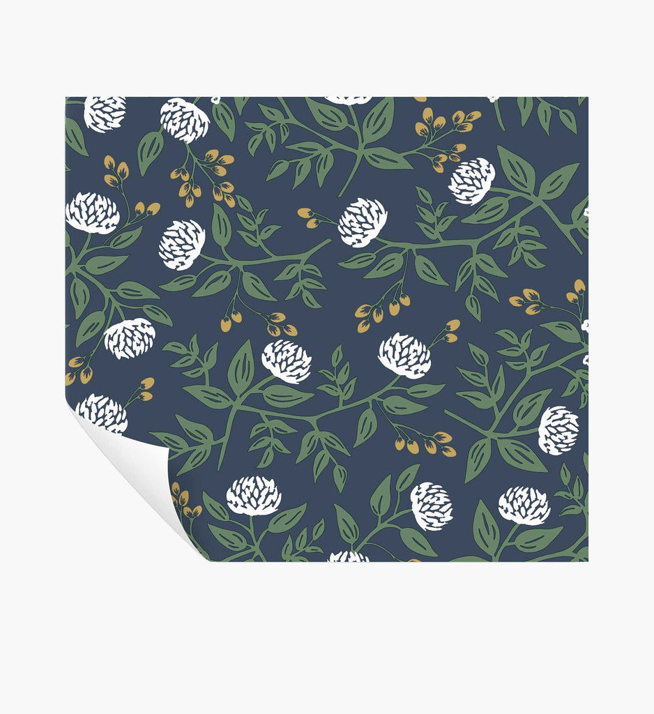 Peonies Peel Stick Wallpaper Navy
