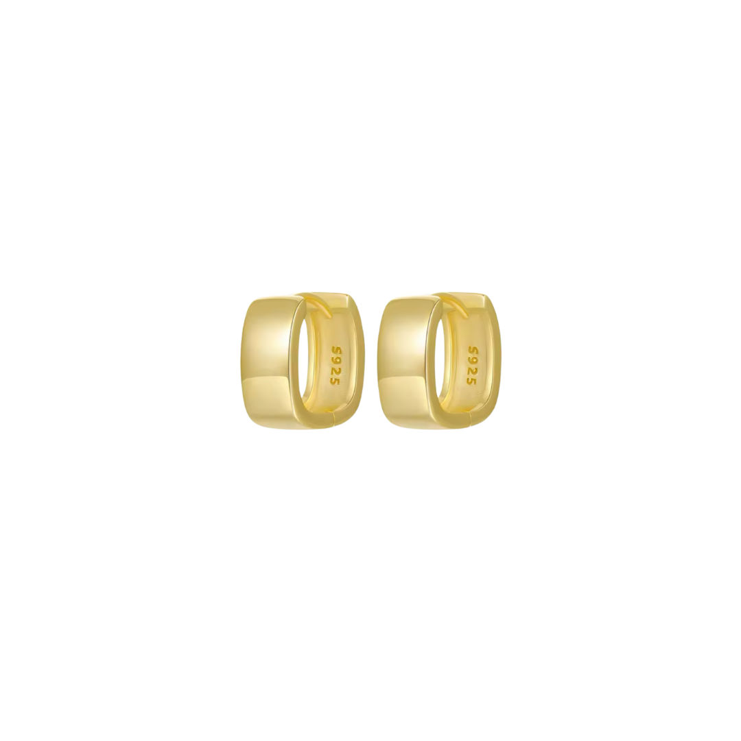 10mm Chunky Square Huggies Earrings