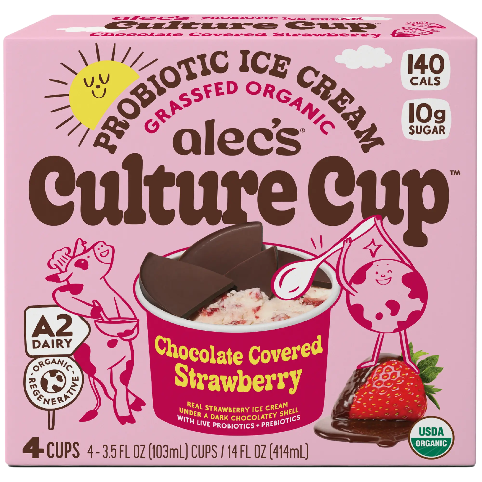 Chocolate Covered Strawberry Ice Cream - 4 Cups