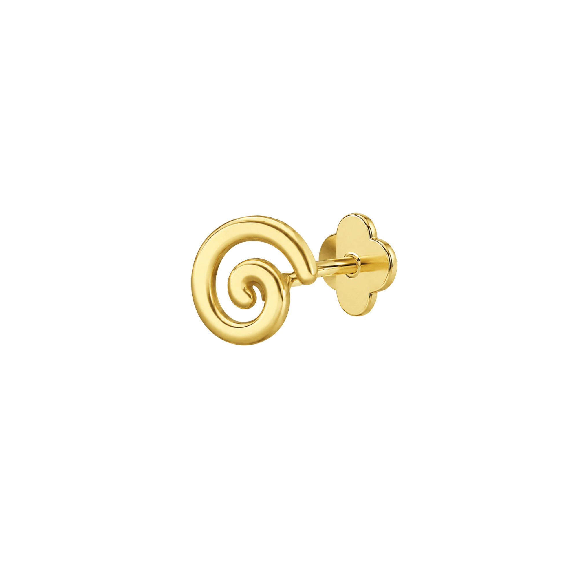 Whorl Flatback Gold Earrings