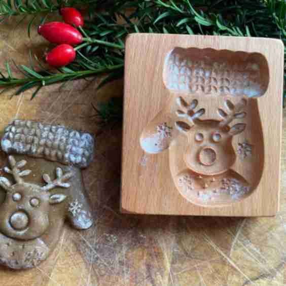 Christmas Wooden Cookie Mold
