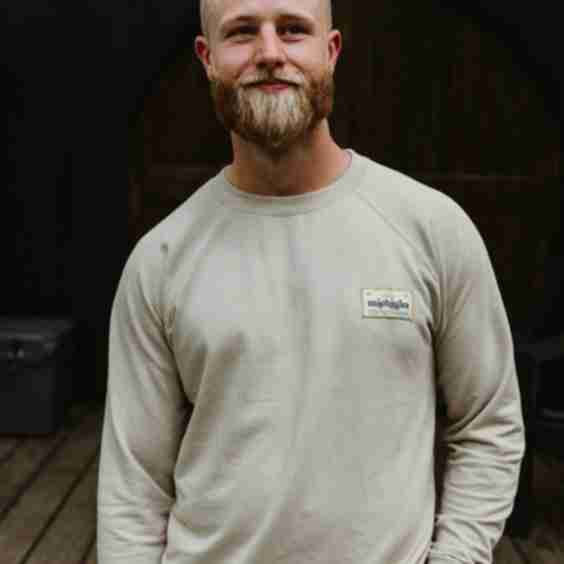 Cream Michigan Patch Lightweight Crewneck