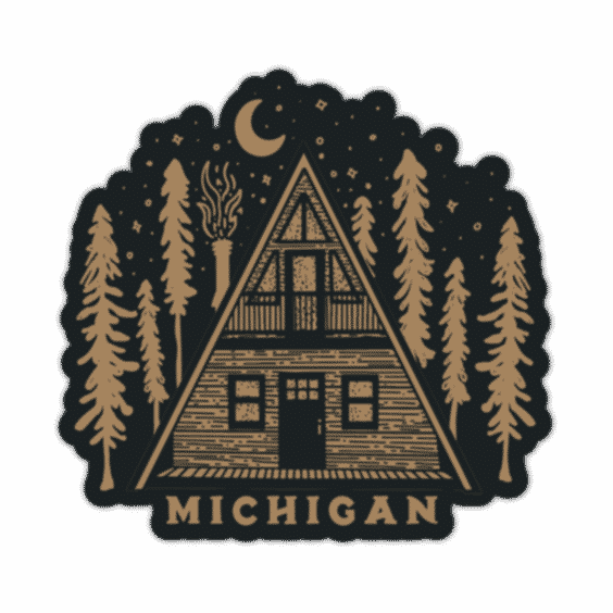 Michigan A-Frame Sticker — Waterproof & Durable