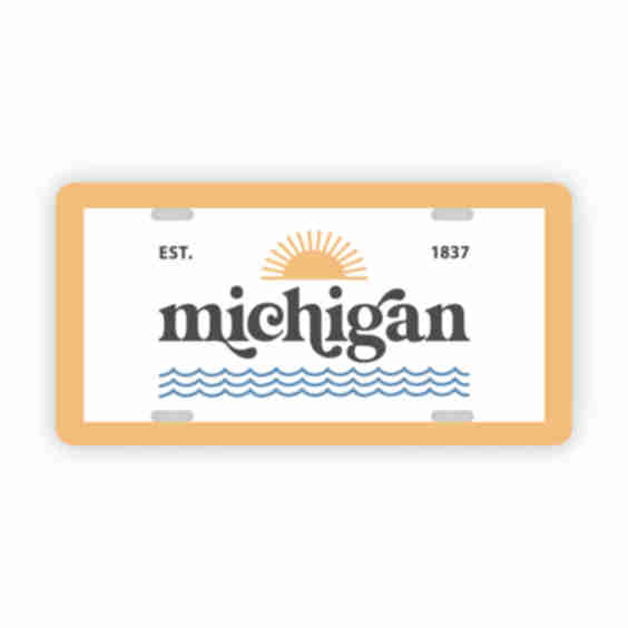Vintage Michigan Front License Plate