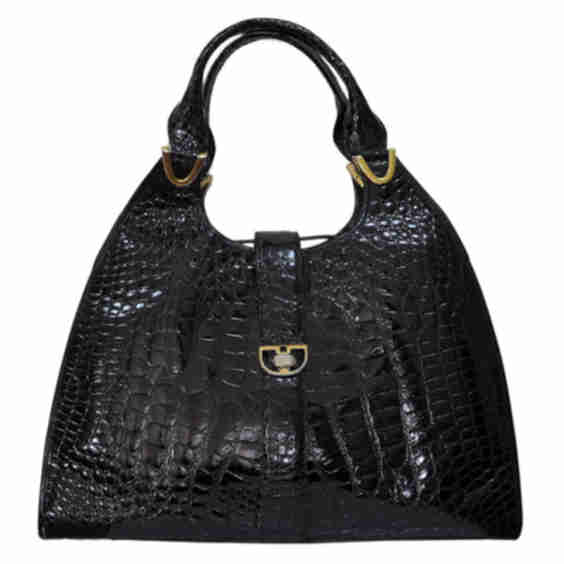 Fabulous Vintage Lederer Large Crocodile Handbag