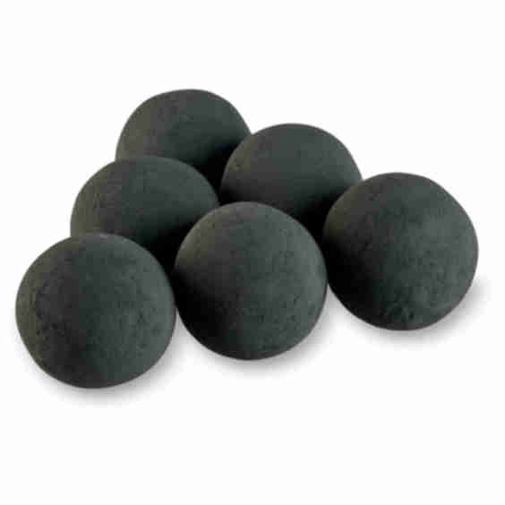 4" Matte Black Lite Stone Fire Balls 