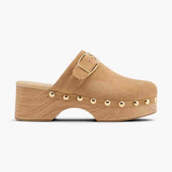  Faux Suede Block Heel Mule