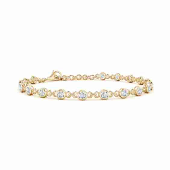 Bezel Set Round Lab Grown Diamond Tennis Bracelet