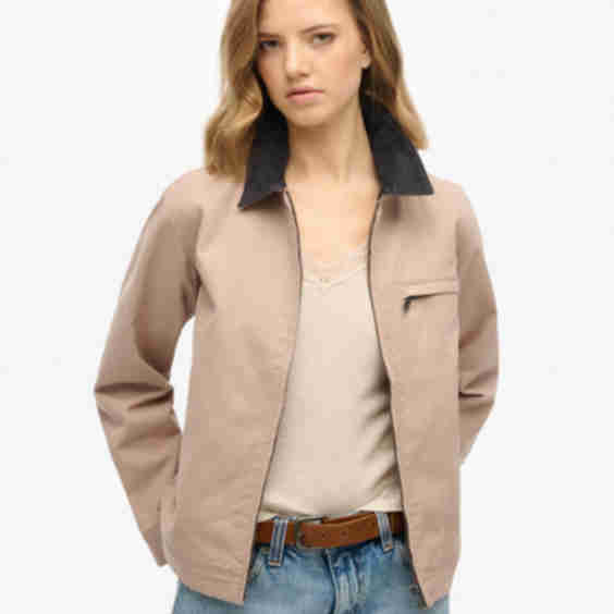 Pure Cotton Cord Collar Relaxed Jacket