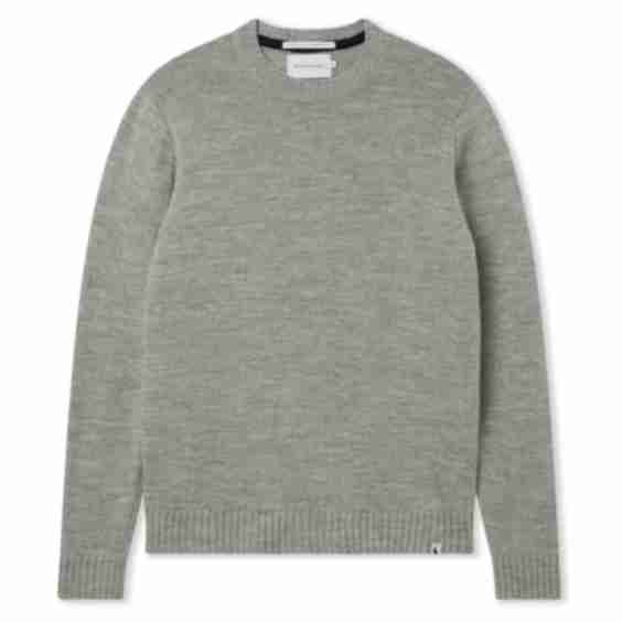 Pure Merino Wool Textured Crew Neck Jumper