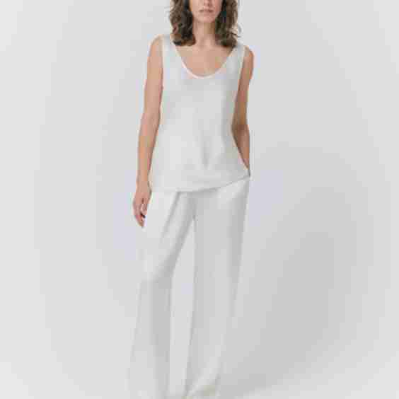 Satin Scoop Neck Sleeveless Vest Top