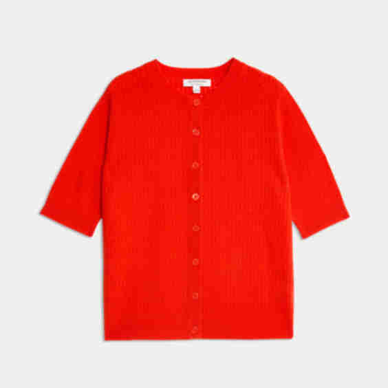 Merino Wool Rich Button Through Relaxed Cardigan with Cashmere