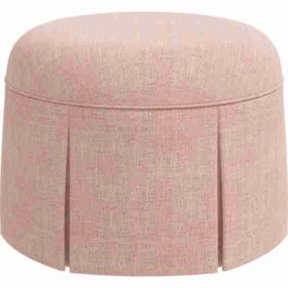 Beatrix Skirted Ottoman Rosequartz Linen