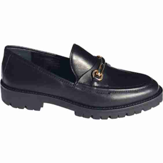 Lug Sole Loafer With Brass Bar 
