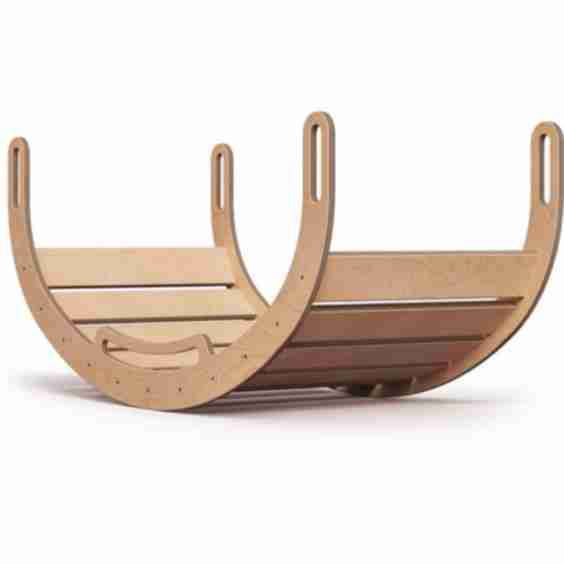 Kids Wooden Xl Rocker Climber Play Arch Natural
