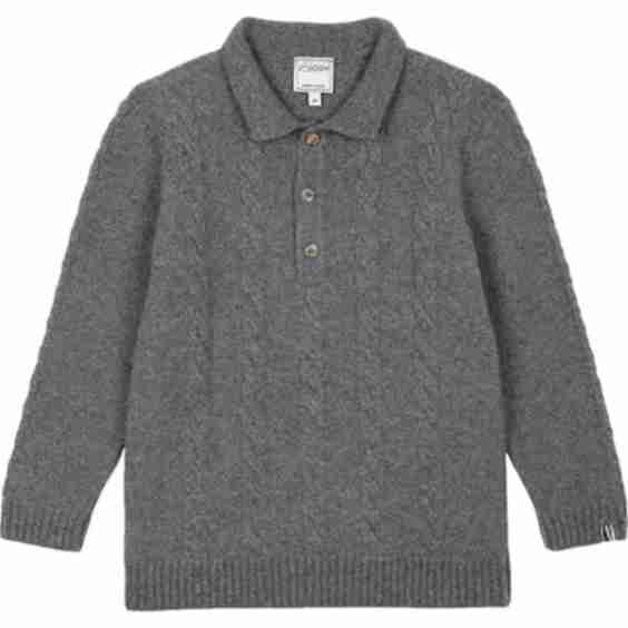 Merino Cashmere Knit Long Sleeve Polo Jumper
