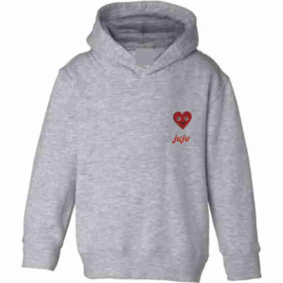 Monogrammable Red Smiley Heart Kid Hoodie