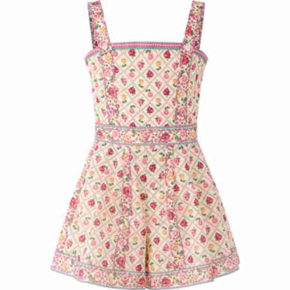 Lilah Floral Print Shoulder Strap Romper, Multicolors