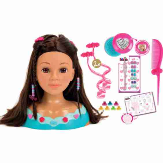 Hairstyling Head Mia Doll Head & 13 Pc Hair Styling Accessories