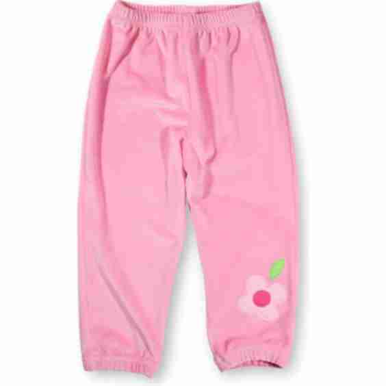 Velour Jogger Pants With Flower