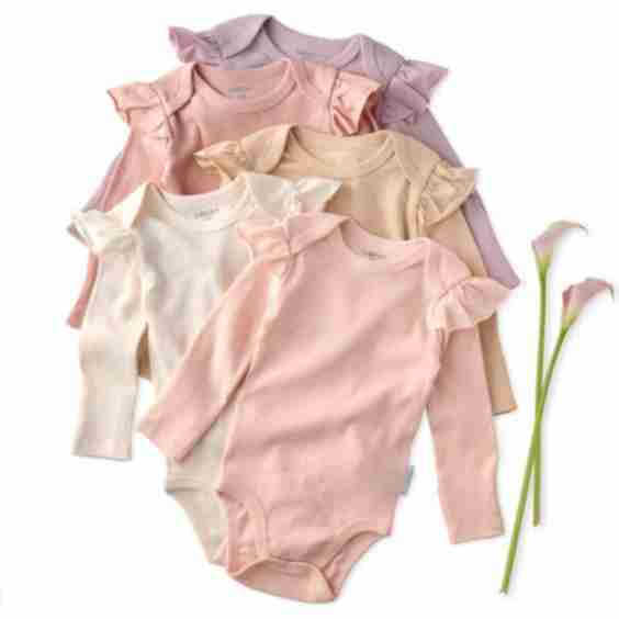 ASHLEY 5-Pack Long Sleeve Ruffle Bodysuits