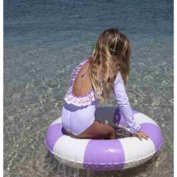 Lavander Cherry Long Sleeve Swimsuit