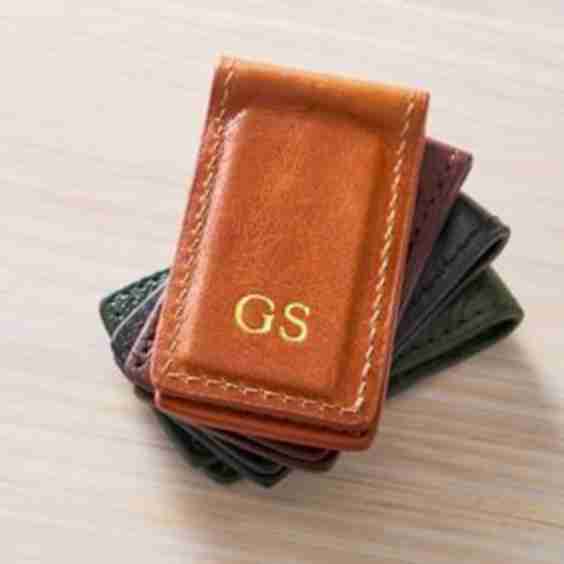 Italian Leather Magnetic Money Clip