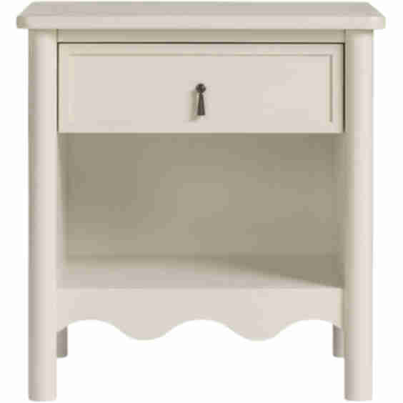 Sorella 1-Drawer Scalloped Edge Oak Nightstand