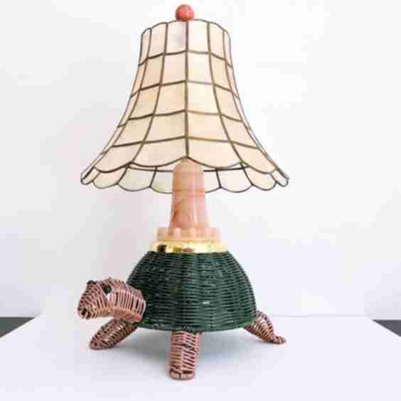 Wicker Turtle Lamp Shell Shade