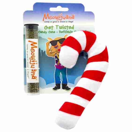Refillable Get Twisted Candy Cane Cat Toy