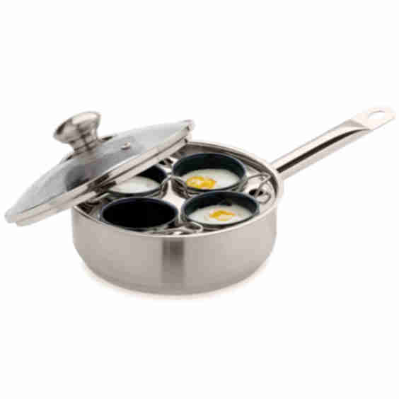 Resto3 4-Cup Stainless Steel Egg Poacher Set