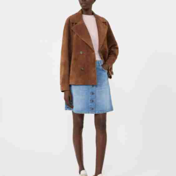 Double Breasted Suede Jacket 