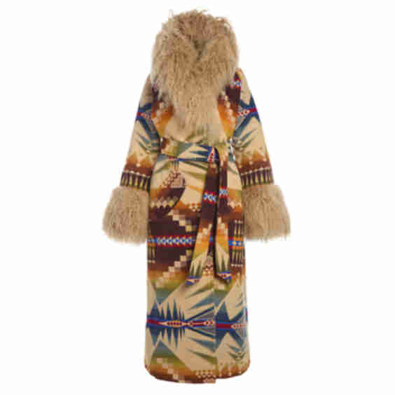 Mystic Lakes Shearling Duster Coat