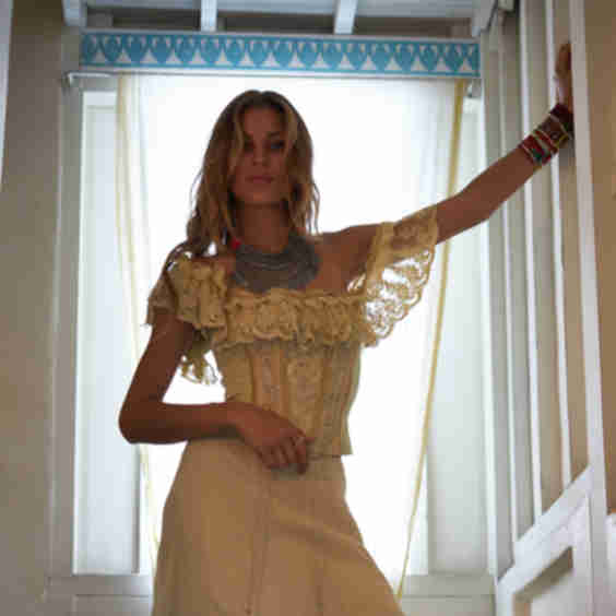 Bustier Frill Old Ecru