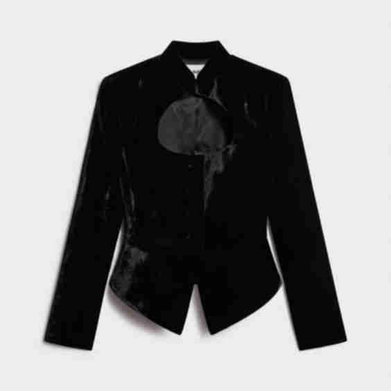 Cutouts Fitted Velvet Blazer