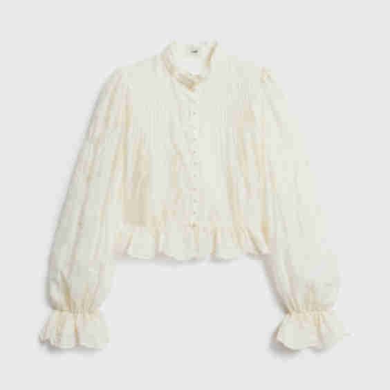 Lace-Embroidery Lyocell Blouse