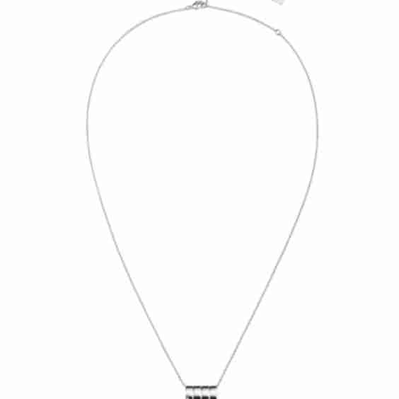 Lined Square Pendant Necklace