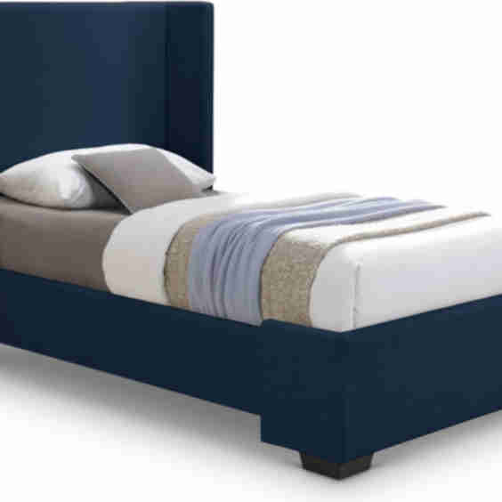 Oxford Linen Textured Fabric Upholstered Bed