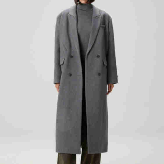  Oversized Double-Breasted Wool Coat