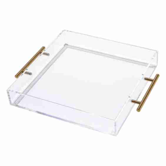 Grace Acrylic Square Tray Handle, 12"x 12" x 2"