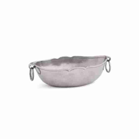Peltro Oval Bowl with Rings