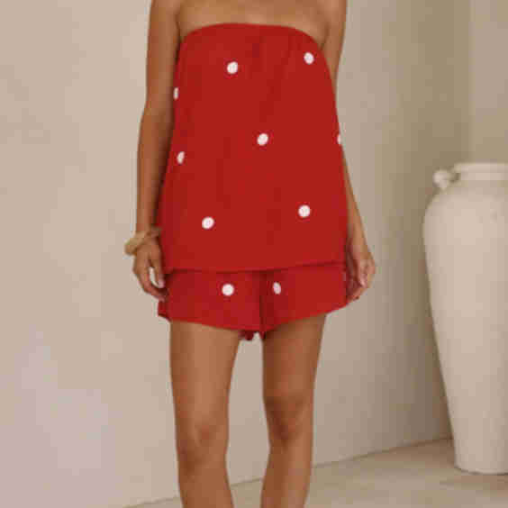 Calliope Strapless Top and Shorts Set 