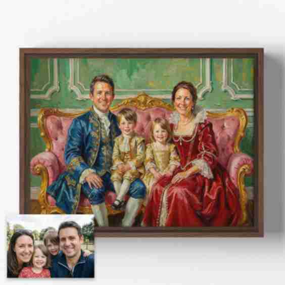 The Royals - Custom Family Portrait Canvas XS - 9" x 12"