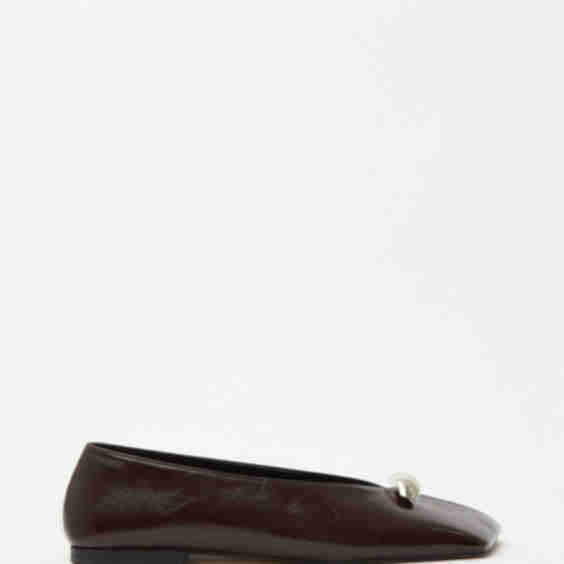 Double Breasted Accessory Detailed Ballet Flats