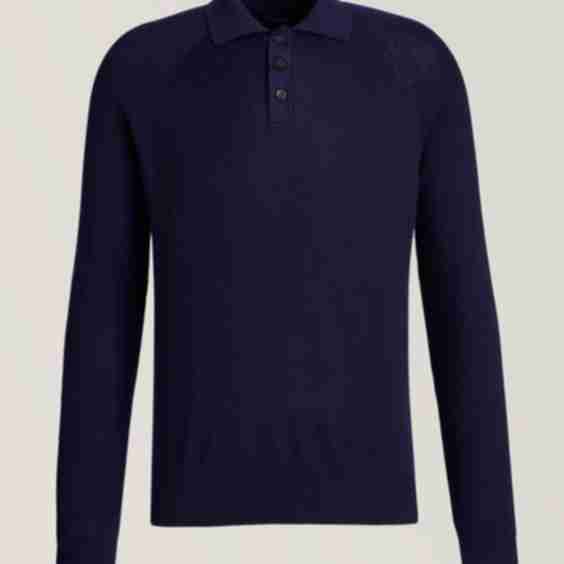 Cotton Blend Stitch Polo Sweater 20152289047