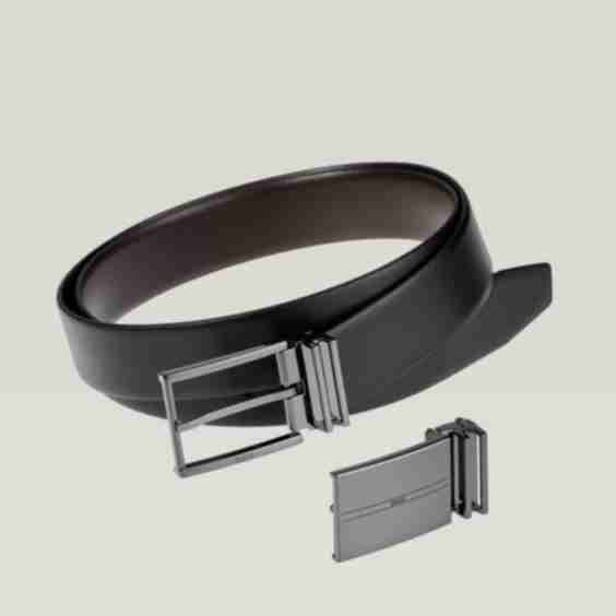 Harry Rosen x Boss Three Piece Matte Leather Reversible Belt Set