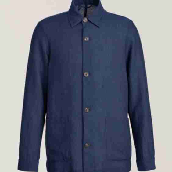 Linen Wool Blend Shirt Jacket